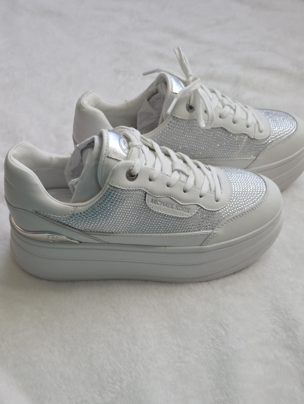Michael Kors Hayes Embellished Platform Sneakers for Women (9M)